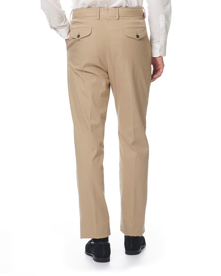 Herre | Bukser | Lardini | Luxor Double Pleated Cotton Trousers Beige