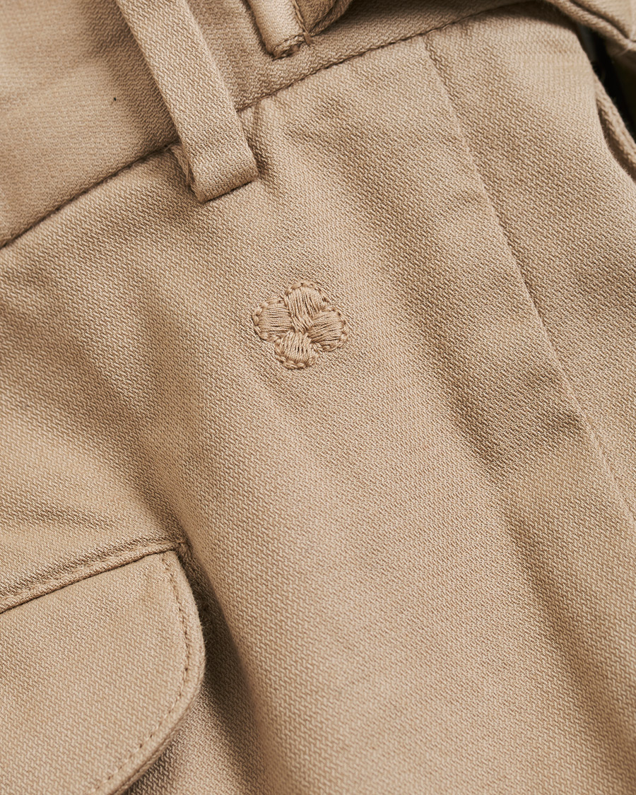 Herre | Bukser | Lardini | Luxor Double Pleated Cotton Trousers Beige