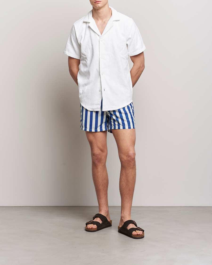 Herre | Italian Department | Ripa Ripa | Paraggi Striped Swimshorts Blue/White