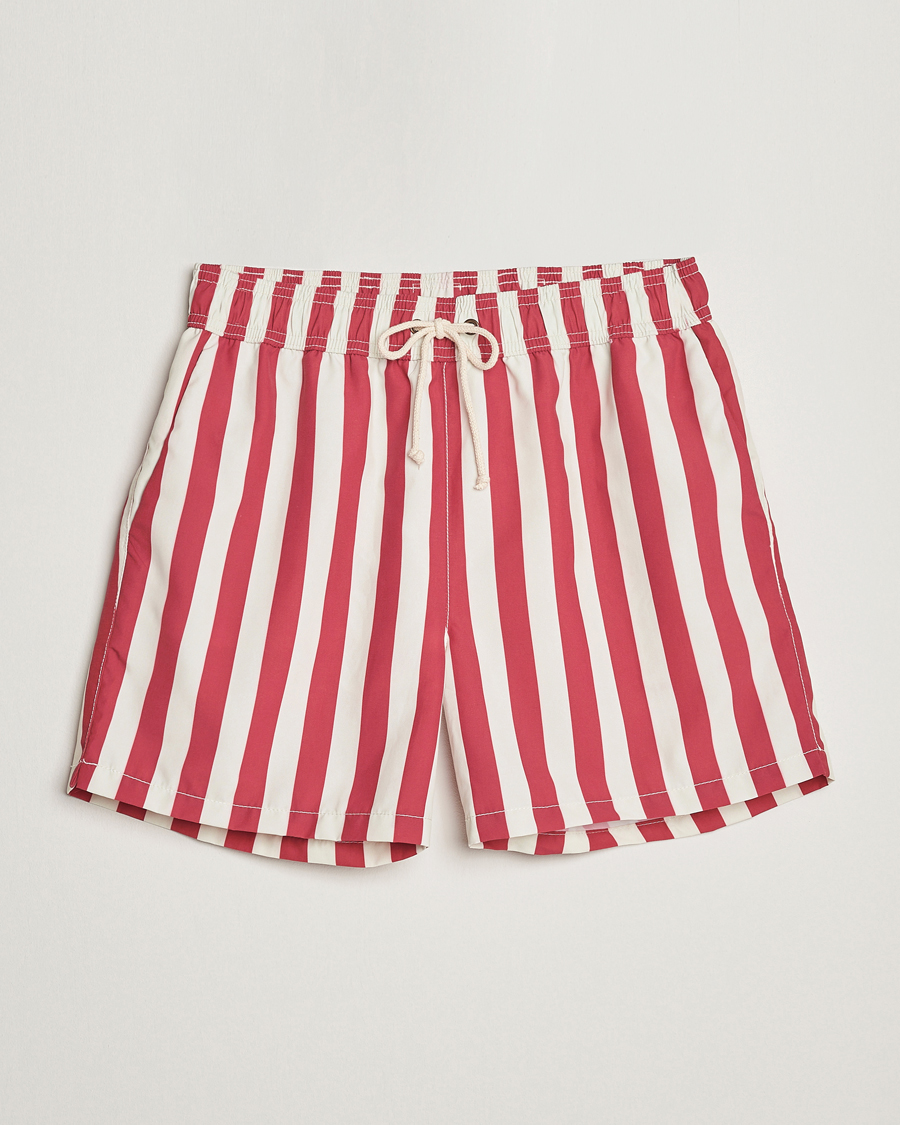 Herre | Badeshorts | Ripa Ripa | Paraggi Striped Swimshorts Red/White