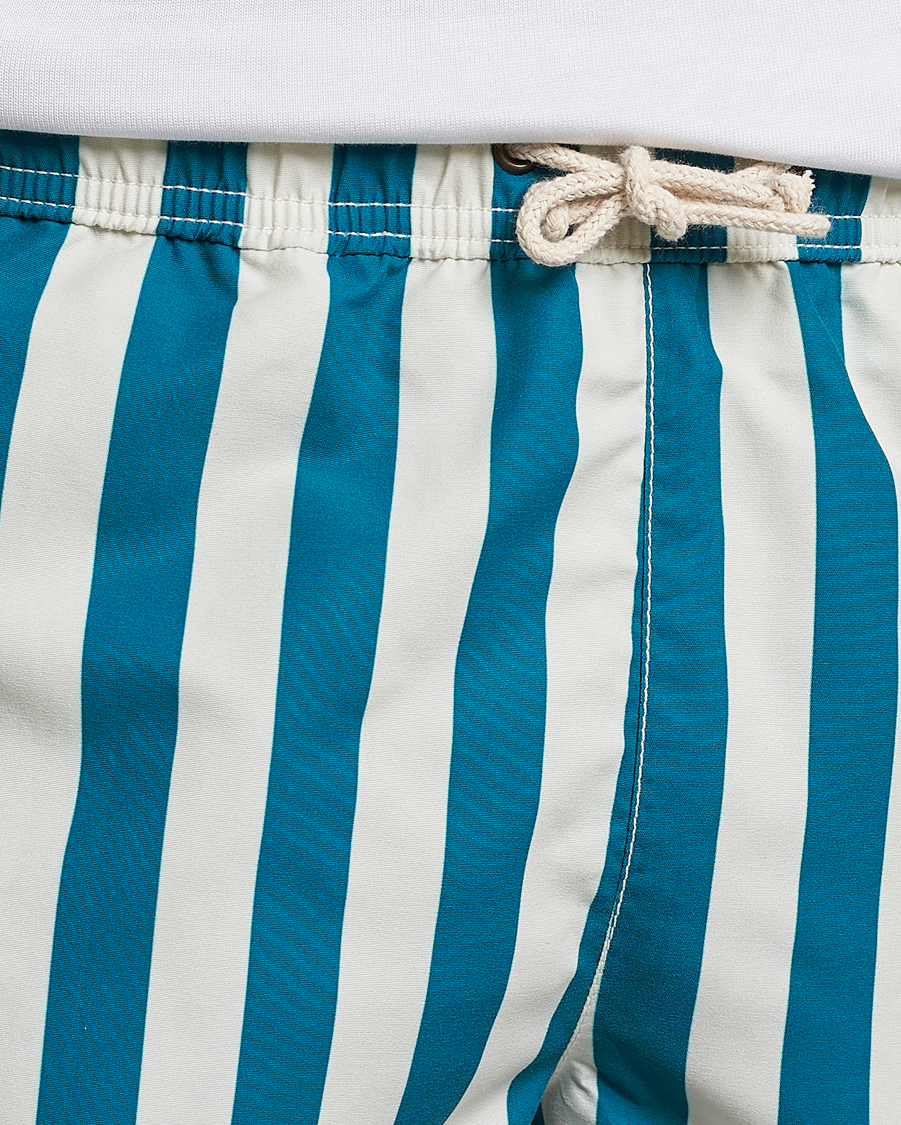 Herre | Badeshorts | Ripa Ripa | Paraggi Striped Swimshorts Green/White