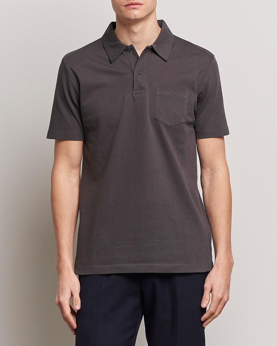 Herre | Best of British | Sunspel | Riviera Polo Shirt Charcoal