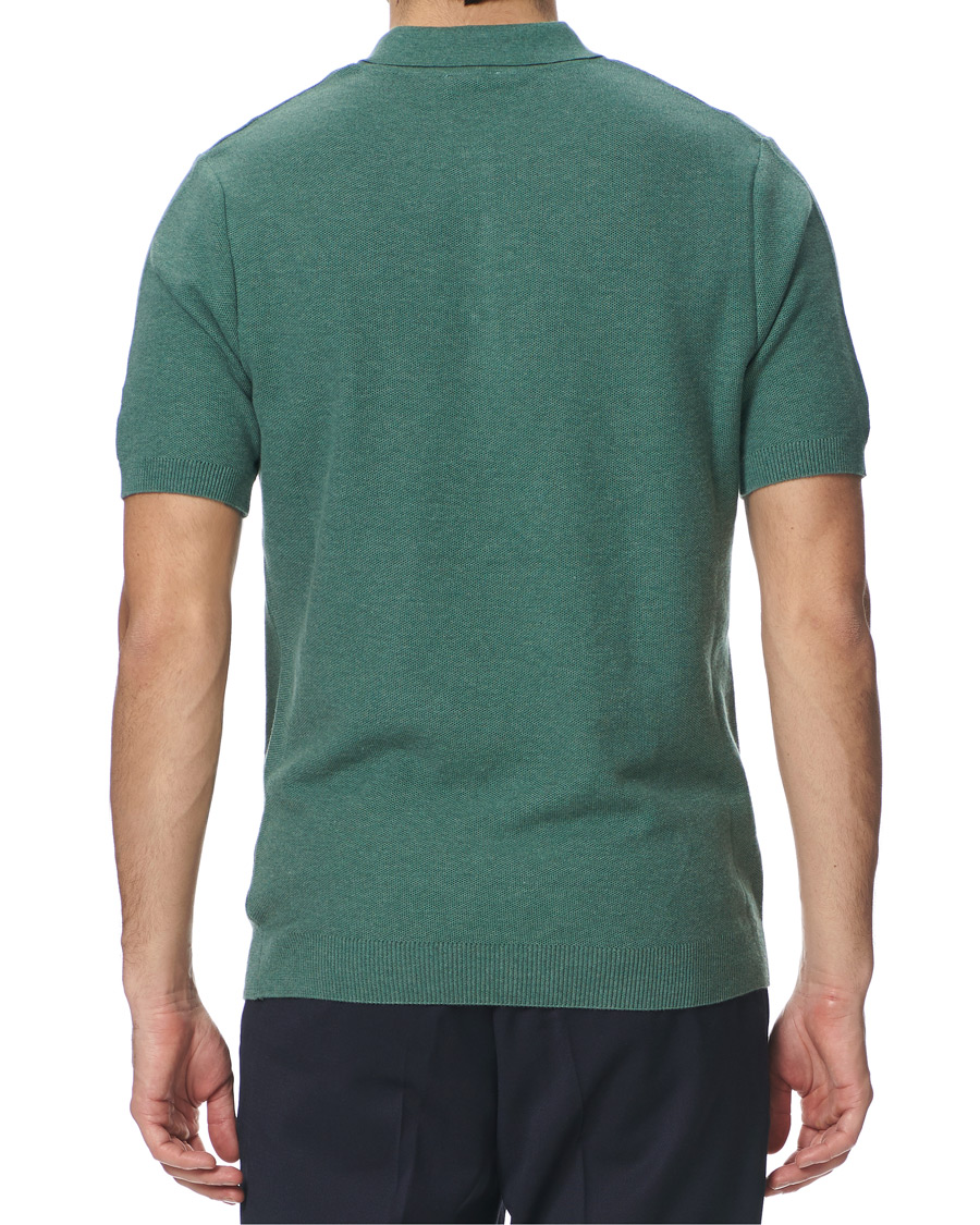 Herre | Pikéer | Sunspel | Rack Stitch Fine Knitted Polo Sage