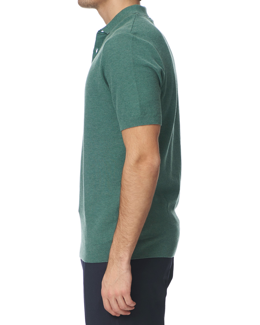 Herre | Pikéer | Sunspel | Rack Stitch Fine Knitted Polo Sage