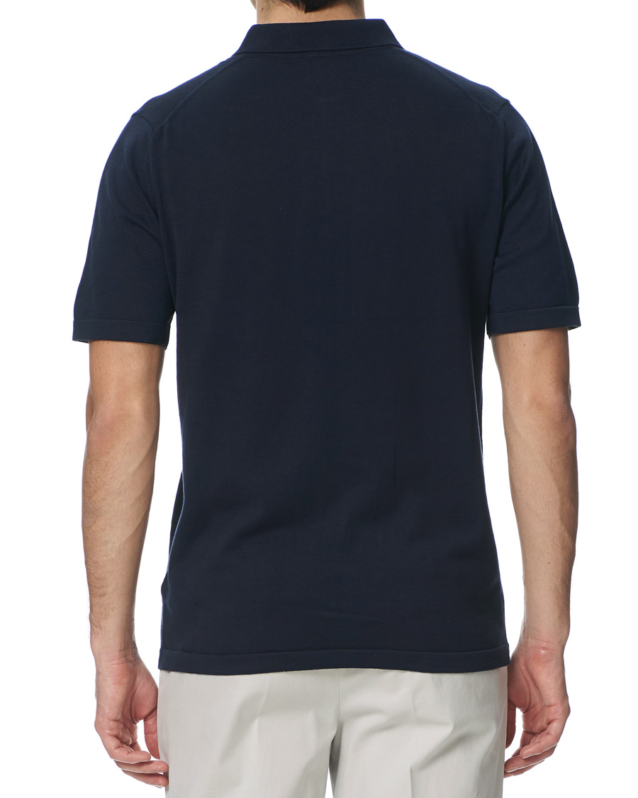 Herre | Skjorter | Sunspel | Short Sleeve Sea Island Cotton Shirt Light Navy