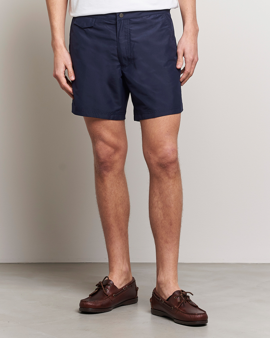 Herre |  | Sunspel | Recycled Seaqual Tailored Swim Shorts Navy