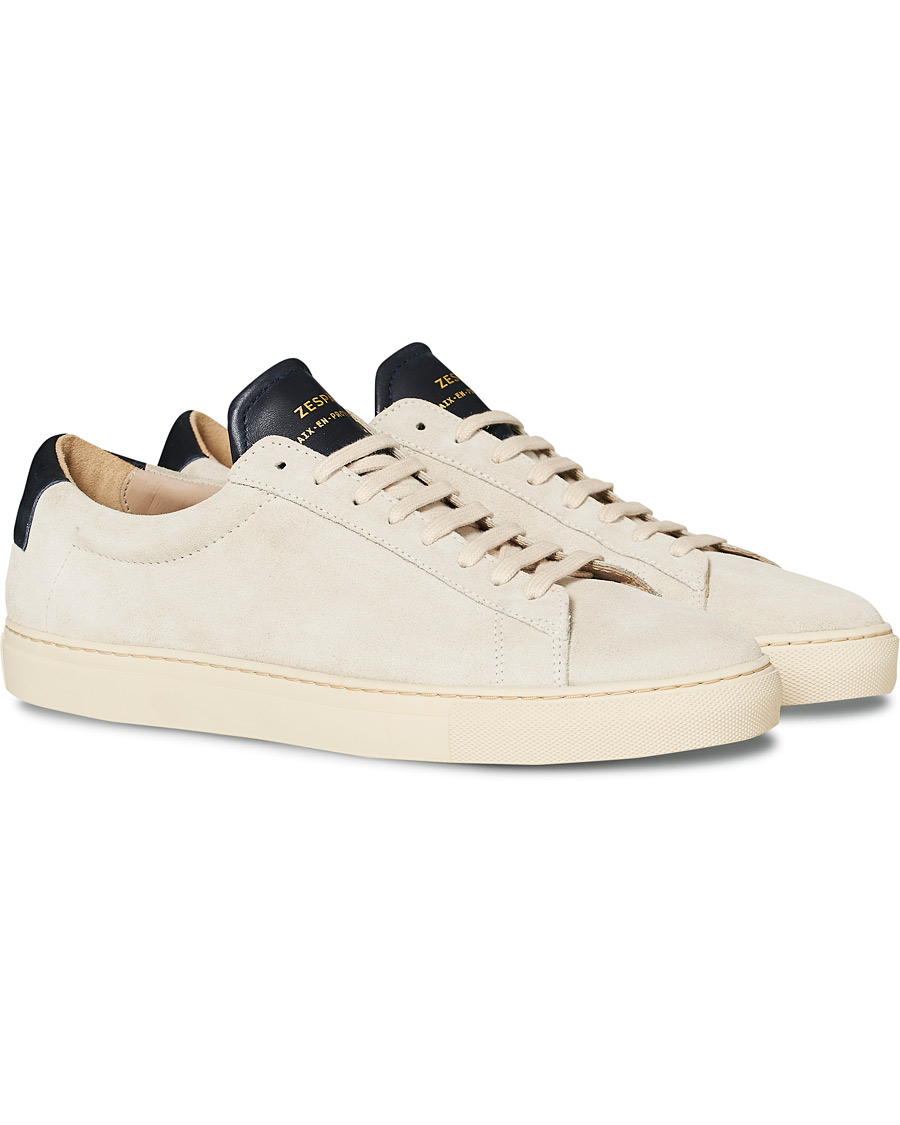 Herre | Zespà ZSP4 HGH Suede Sneakers Off White/Navy | Zespà | ZSP4 HGH Suede Sneakers Off White/Navy