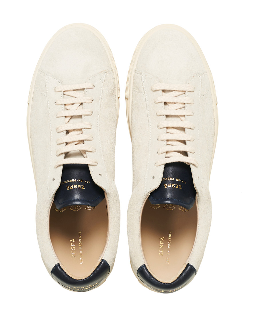 Herre | Zespà ZSP4 HGH Suede Sneakers Off White/Navy | Zespà | ZSP4 HGH Suede Sneakers Off White/Navy