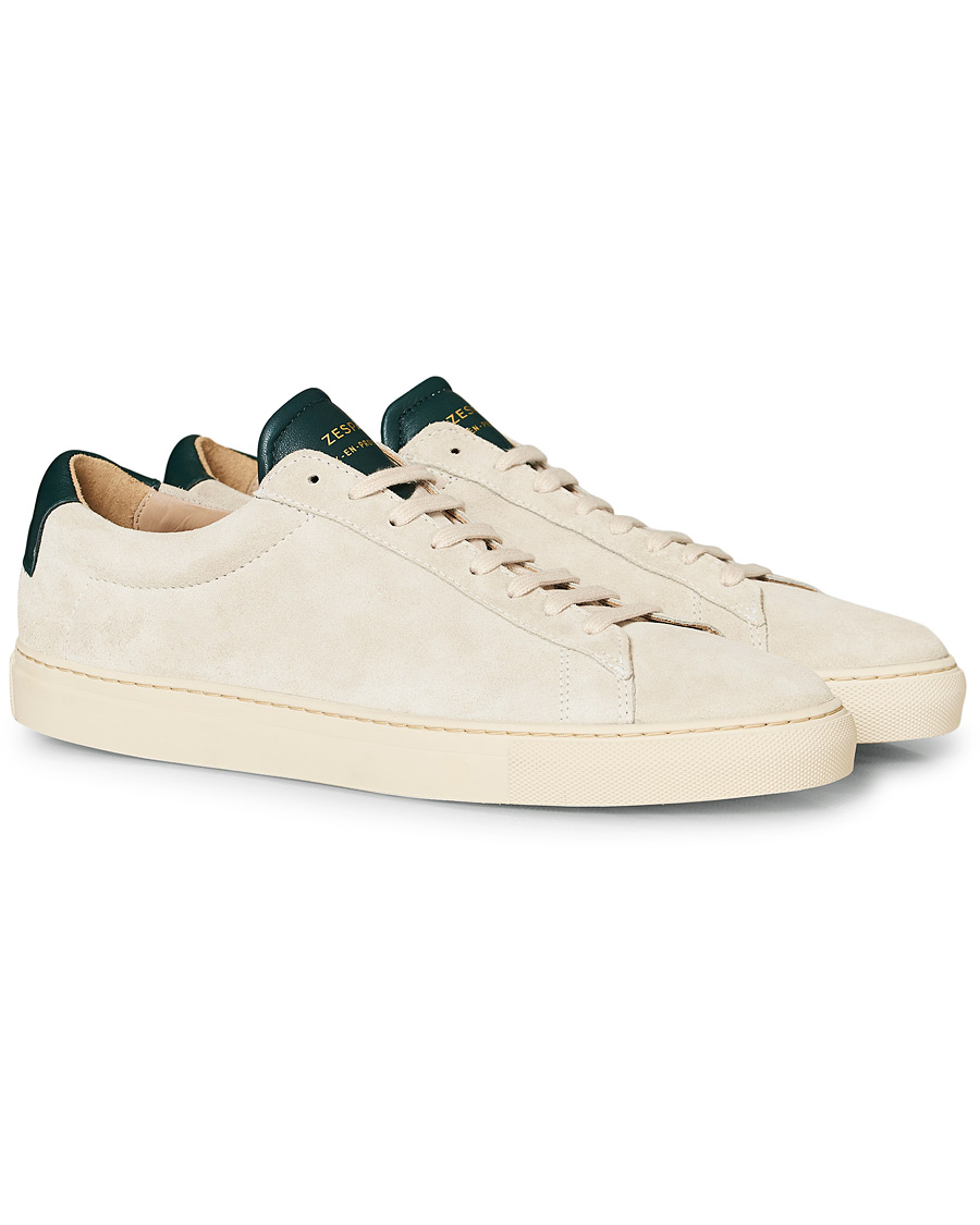Herre | Zespà ZSP4 HGH Suede Sneakers Off White/Sapin | Zespà | ZSP4 HGH Suede Sneakers Off White/Sapin