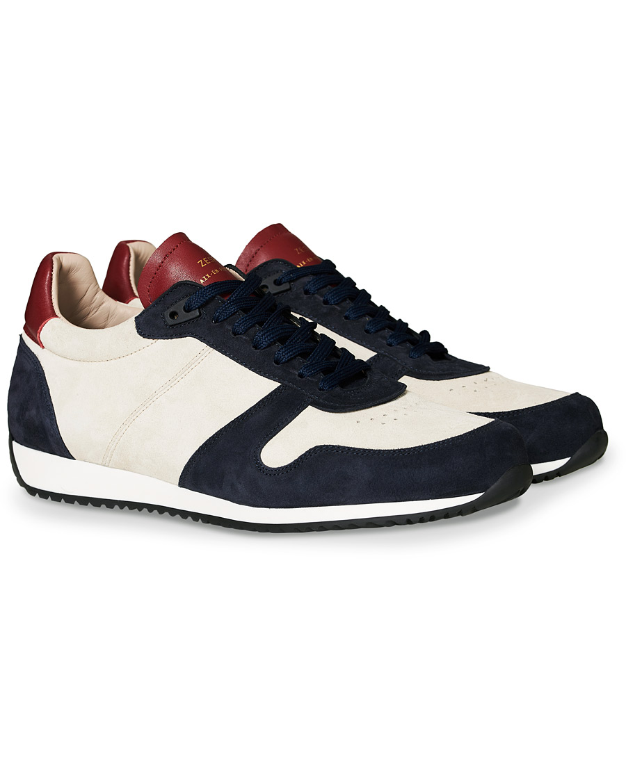 Herre | Zespà ZSP6 Suede Runner Sneakers Off White/Cerise | Zespà | ZSP6 Suede Runner Sneakers Off White/Cerise