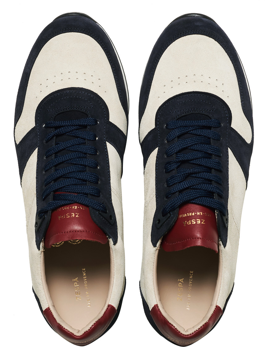 Herre | Zespà ZSP6 Suede Runner Sneakers Off White/Cerise | Zespà | ZSP6 Suede Runner Sneakers Off White/Cerise