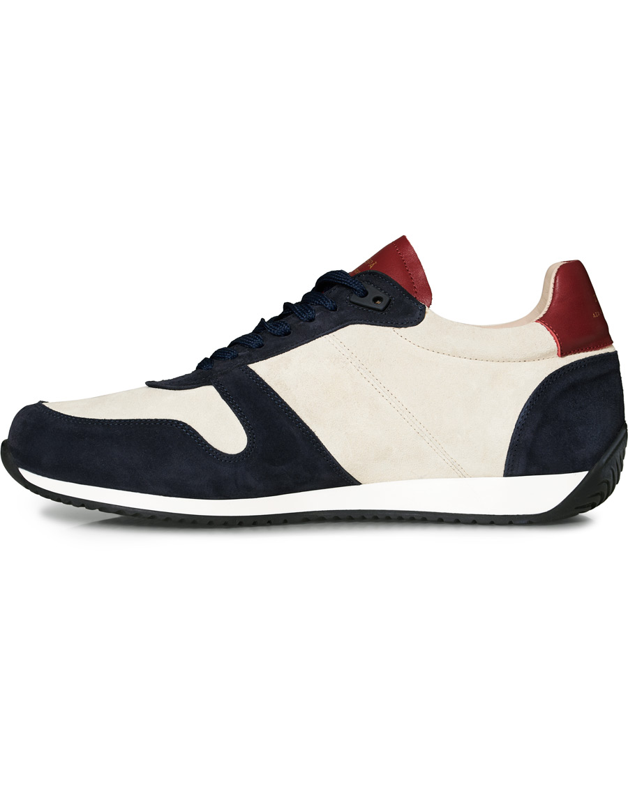 Herre | Zespà ZSP6 Suede Runner Sneakers Off White/Cerise | Zespà | ZSP6 Suede Runner Sneakers Off White/Cerise