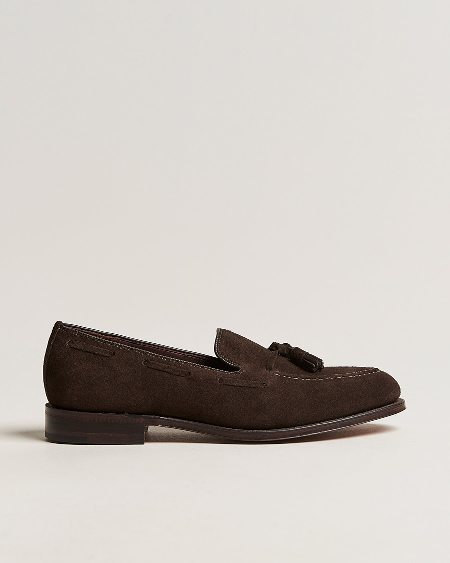 Herre | | Loake 1880 | Russell Tassel Loafer Chocolate Brown Suede