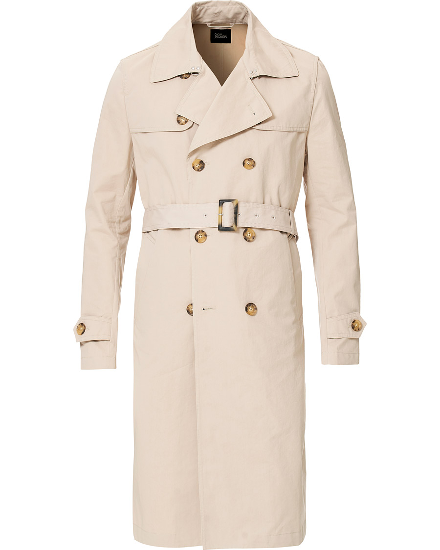 Herre | Jakker | Oscar Jacobson | Reace Double Breasted Trenchcoat Beige
