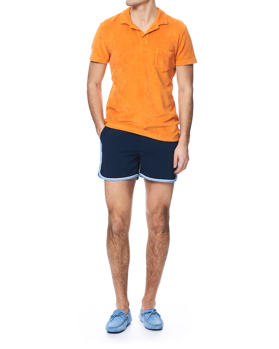 Herre | Badeshorts | Orlebar Brown | Setter Binding Swim Shorts Navy/Sea Breeze
