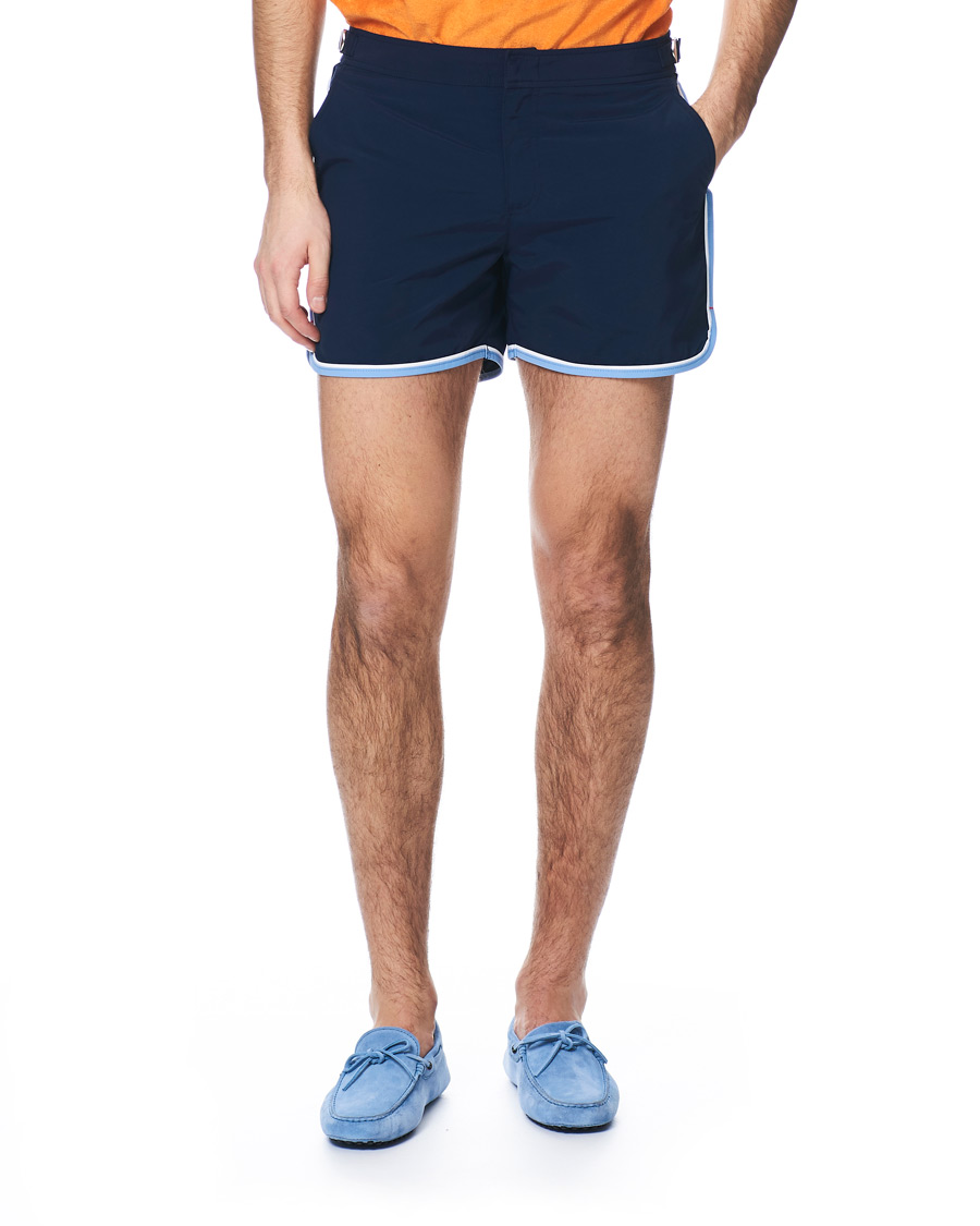 Herre | Badeshorts | Orlebar Brown | Setter Binding Swim Shorts Navy/Sea Breeze