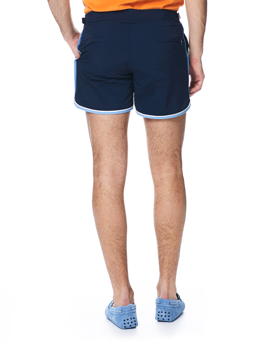 Herre | Badeshorts | Orlebar Brown | Setter Binding Swim Shorts Navy/Sea Breeze