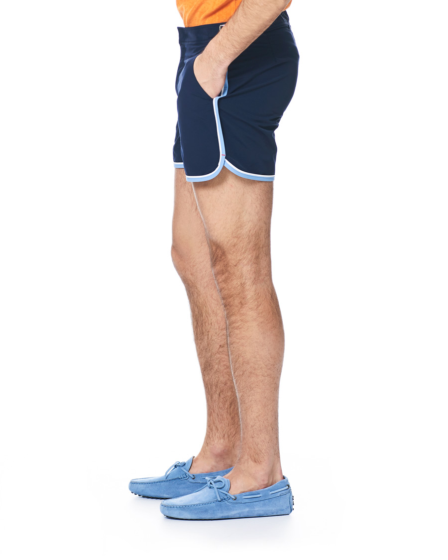 Herre | Badeshorts | Orlebar Brown | Setter Binding Swim Shorts Navy/Sea Breeze
