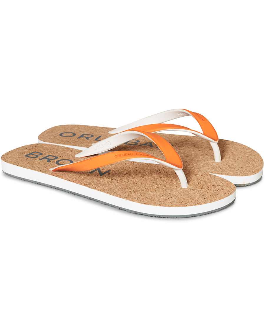 Herre | Orlebar Brown Haston Cork Flip Flops Clementine | Orlebar Brown | Haston Cork Flip Flops Clementine