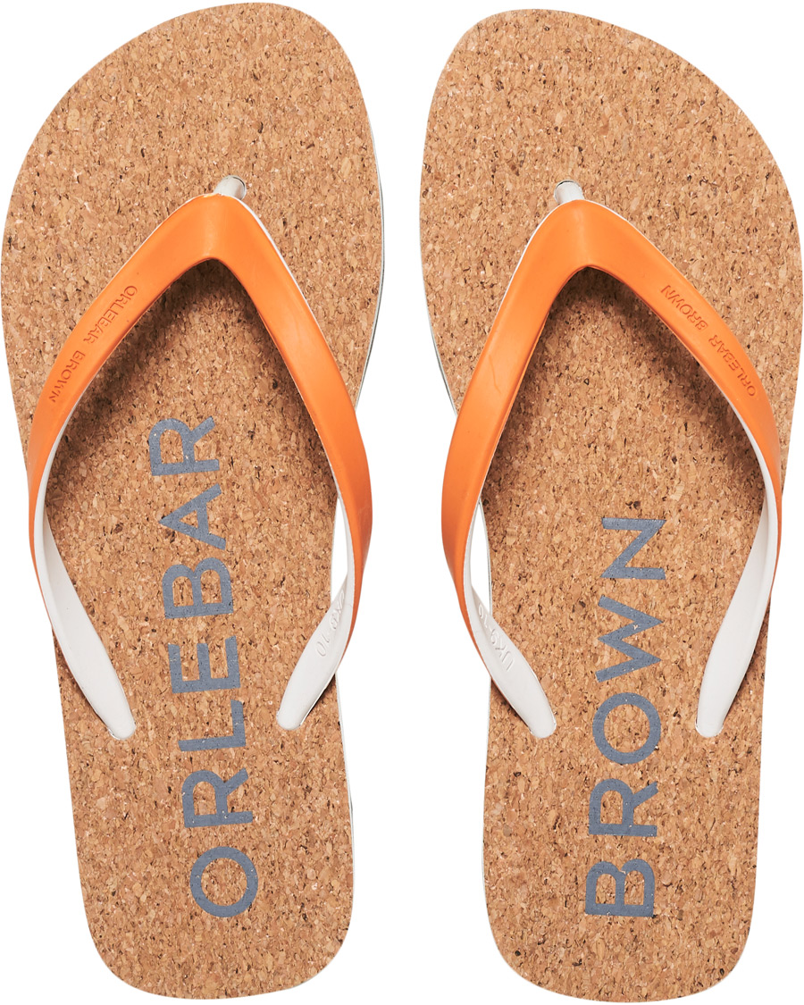 Herre | Orlebar Brown Haston Cork Flip Flops Clementine | Orlebar Brown | Haston Cork Flip Flops Clementine