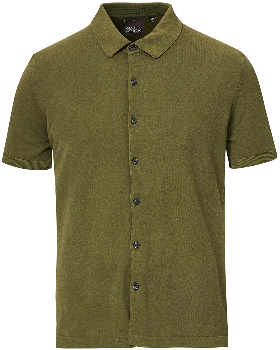 Herre | Gensere | Oscar Jacobson | Celvin Short Sleeve Cotton Poloshirt Green