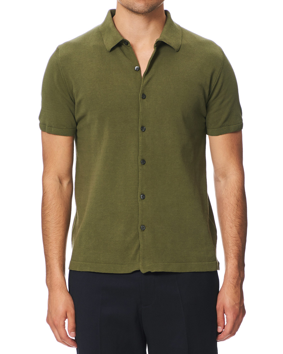Herre | Gensere | Oscar Jacobson | Celvin Short Sleeve Cotton Poloshirt Green