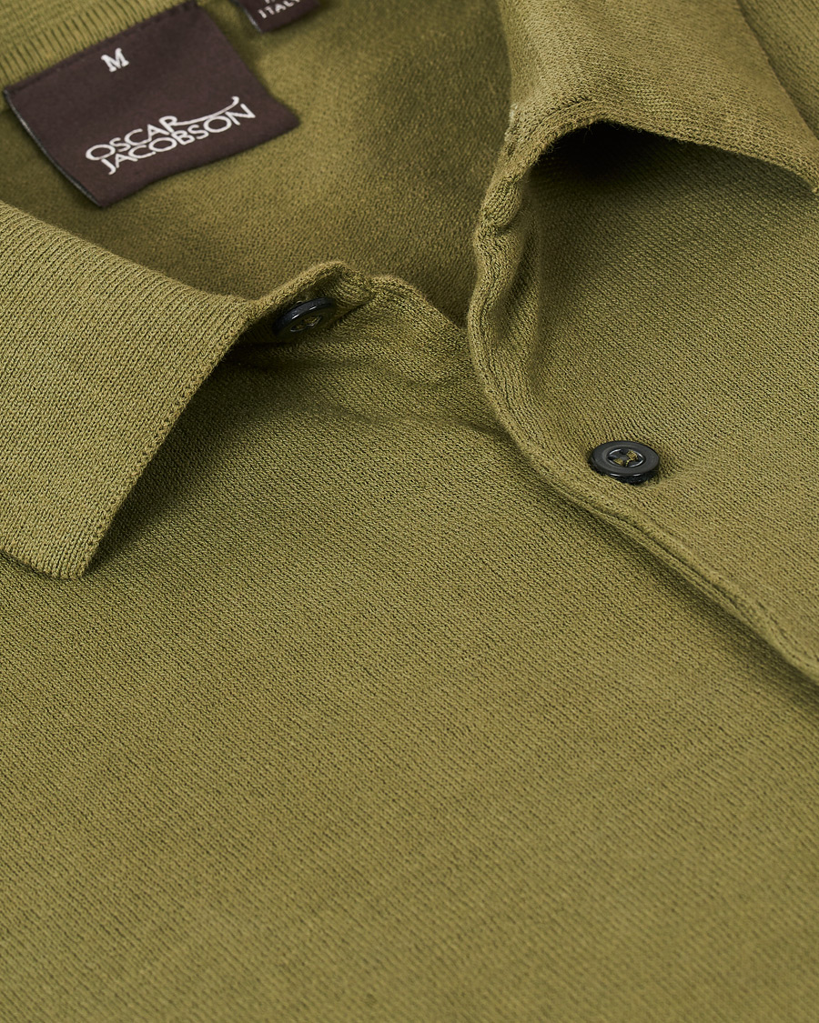 Herre | Gensere | Oscar Jacobson | Celvin Short Sleeve Cotton Poloshirt Green