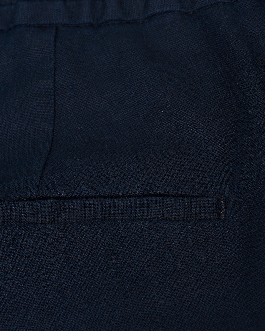 Herre | Shorts | J.Lindeberg | Sasha Linen Drawstring Shorts Navy