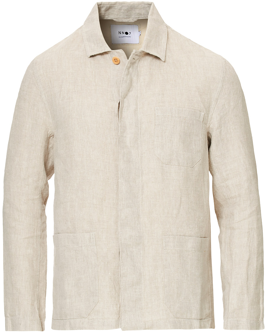 Herre | Skjorter | NN07 | Oscar Linen Blazer Overshirt Oat