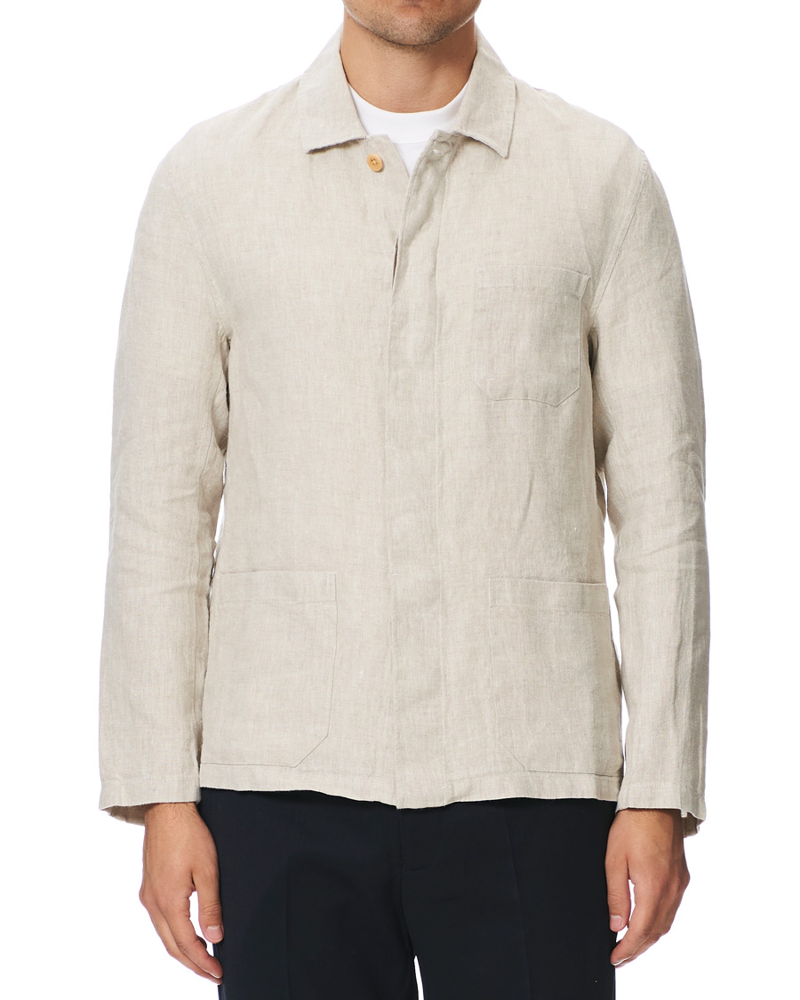 Herre | Skjorter | NN07 | Oscar Linen Blazer Overshirt Oat