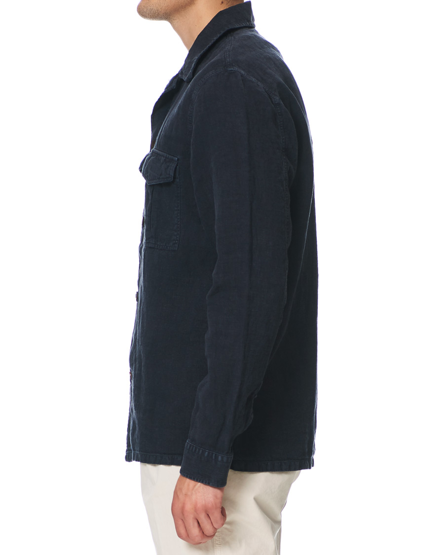 Herre | Skjorter | NN07 | Berner Linen Safari Overshirt Navy