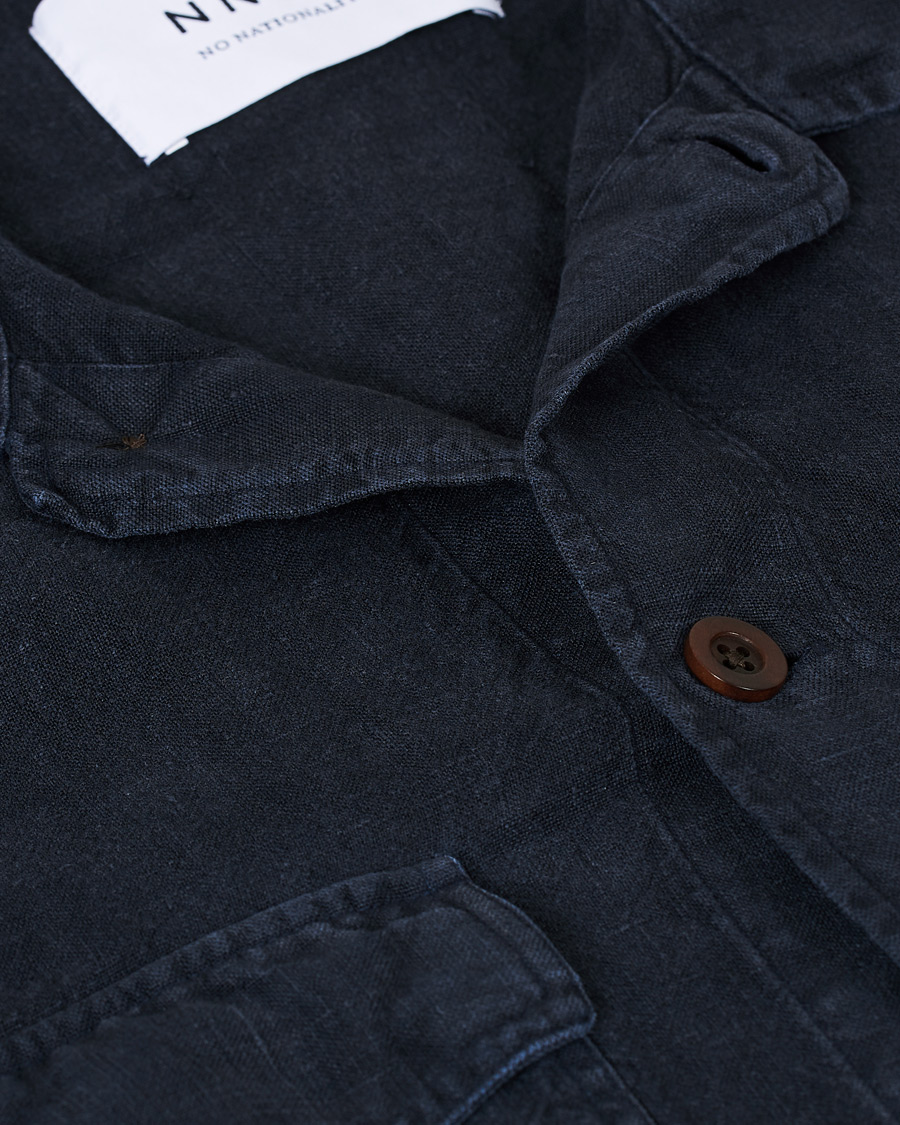Herre | Skjorter | NN07 | Berner Linen Safari Overshirt Navy