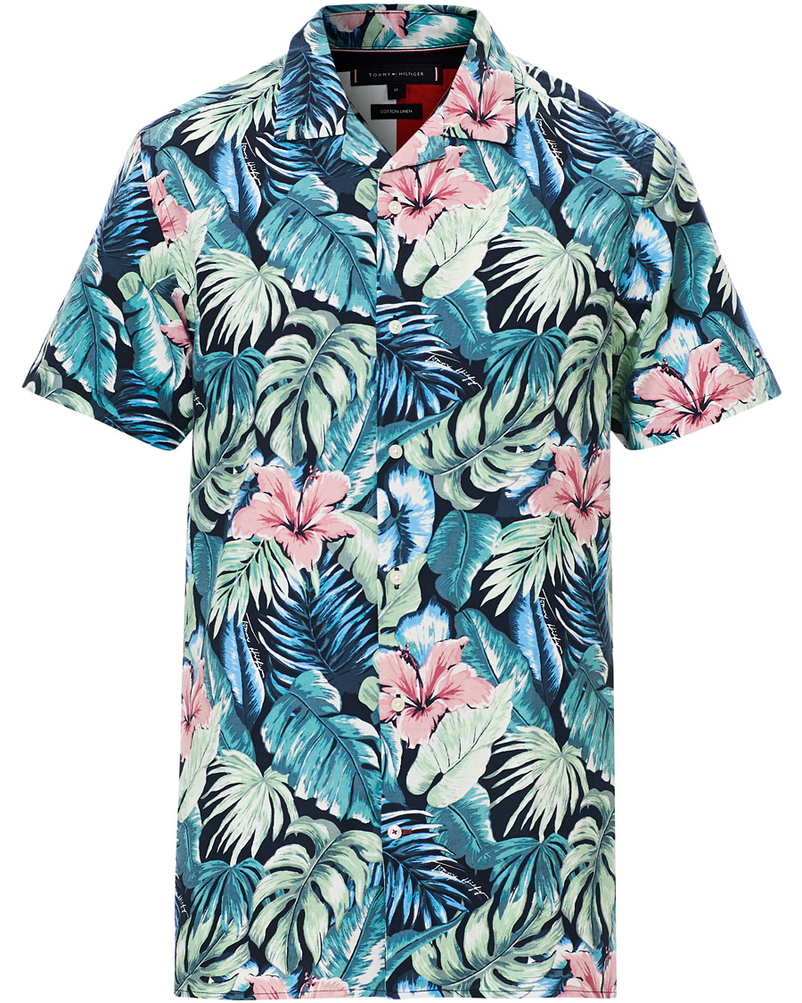 Herre | Skjorter | Tommy Hilfiger | Hawaiian Printed Short Sleeve Shirt Green Bay