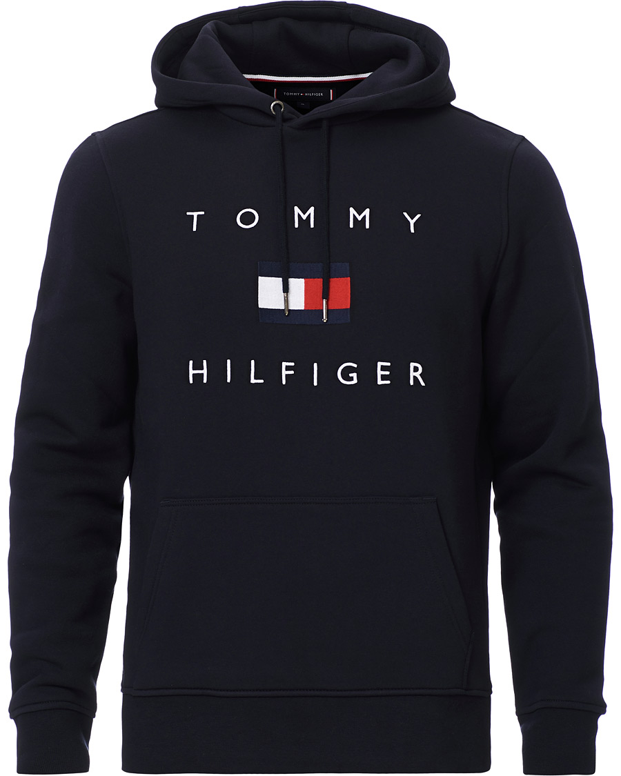 Herre | Gensere | Tommy Hilfiger | Flag Logo Hoodie Desert Sky