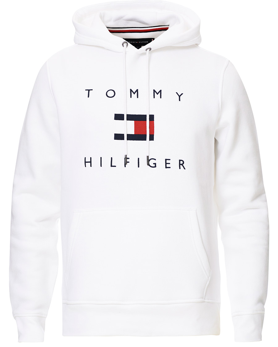 Herre | Gensere | Tommy Hilfiger | Flag Logo Hoodie White