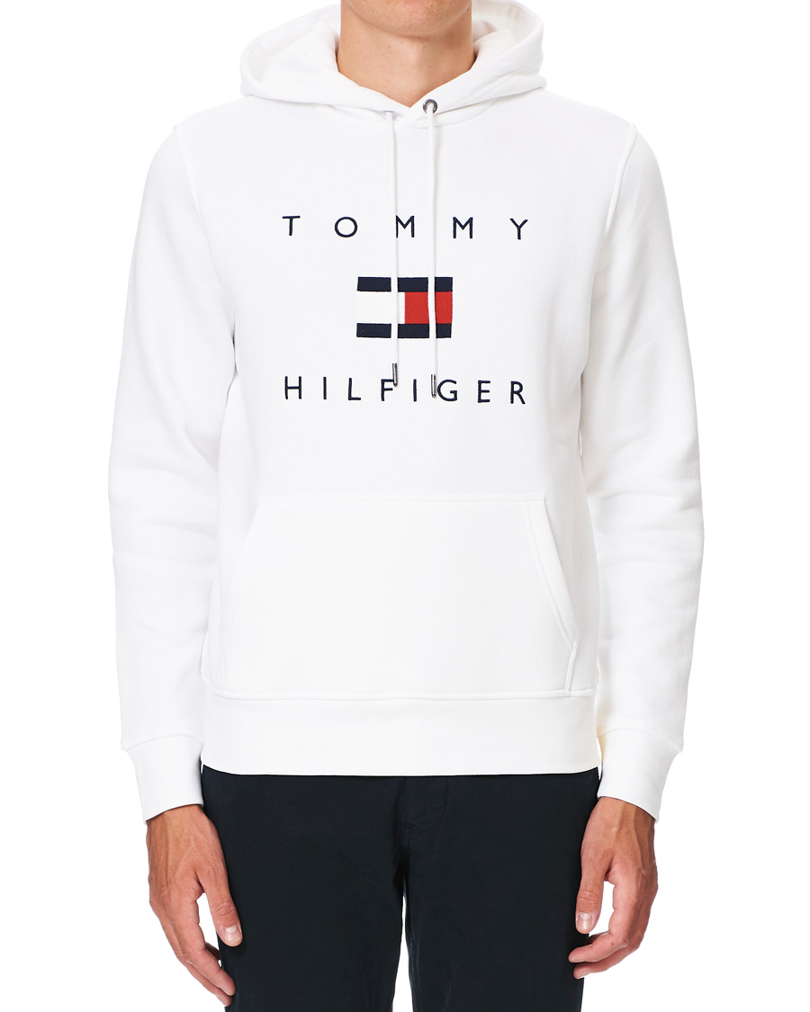 Herre | Gensere | Tommy Hilfiger | Flag Logo Hoodie White