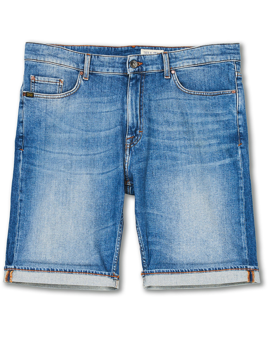 Herre | Shorts | Tiger of Sweden Jeans | Ash Organic Cotton Stretch Denim Shorts Mid Blue