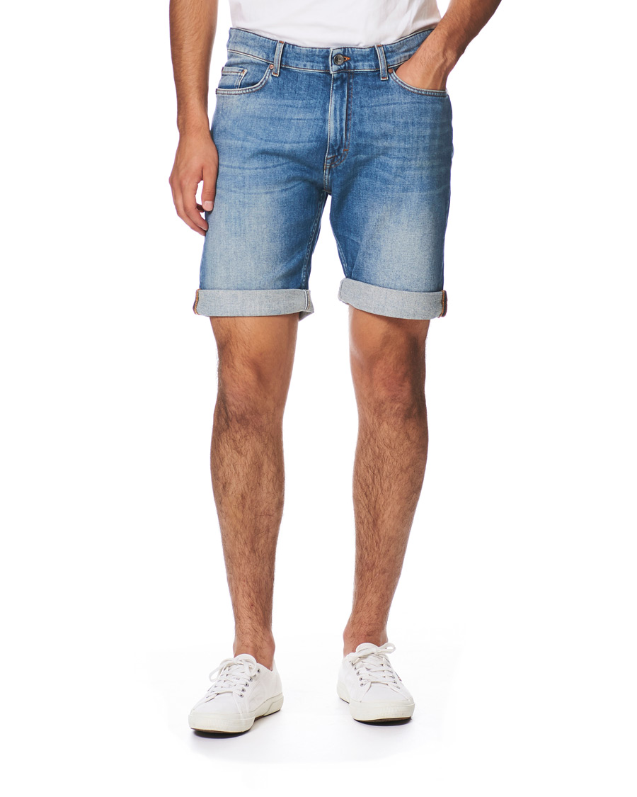 Herre | Shorts | Tiger of Sweden Jeans | Ash Organic Cotton Stretch Denim Shorts Mid Blue