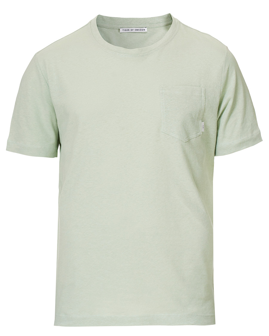 Herre | T-Shirts | Tiger of Sweden | Didelot Linen Crew Neck Tee Soft Mimosa