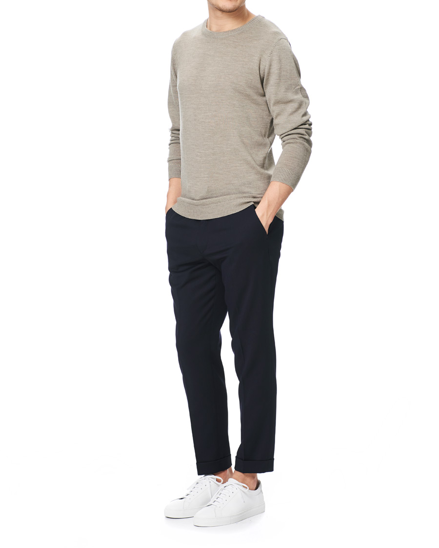 Herre | Gensere | A Day's March | Classic Merino Crew Neck Sand