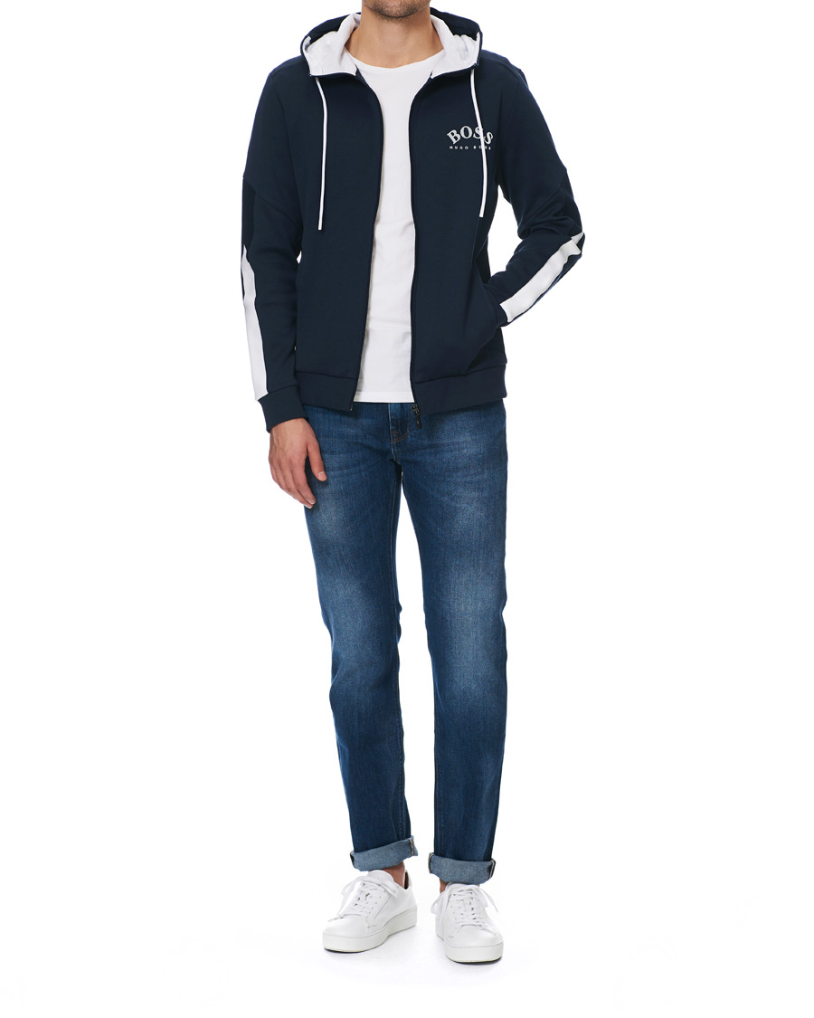 Herre | Gensere | BOSS GREEN | BOSS Athleisure Saggy Full-Zip Hoodie Navy