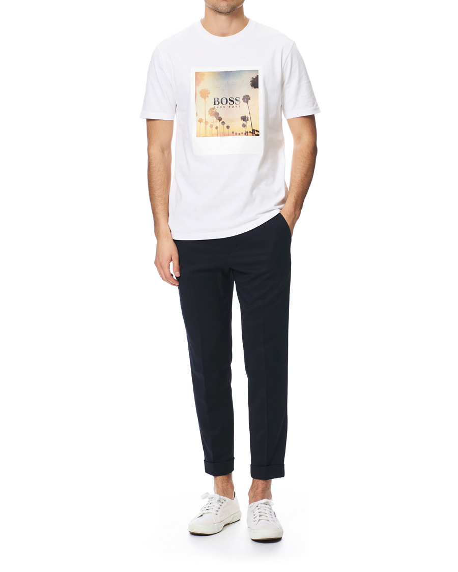 Herre | T-Shirts | BOSS ORANGE | BOSS Casual Photo Summer Print Crew Neck Tee White