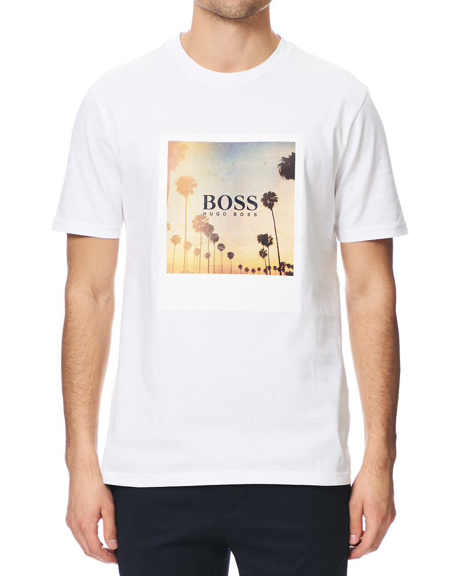 Herre | T-Shirts | BOSS ORANGE | BOSS Casual Photo Summer Print Crew Neck Tee White