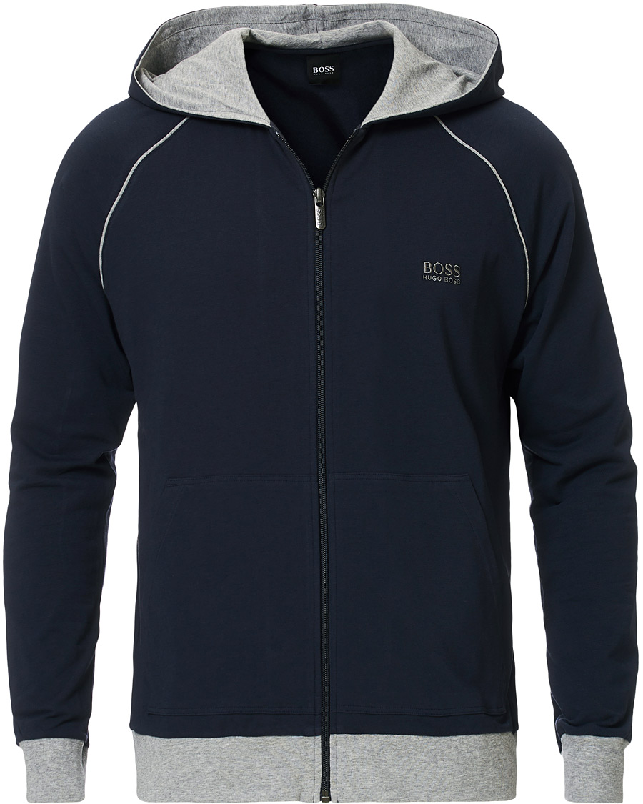 Herre | Gensere | BOSS BLACK | BOSS Mix & Match Full Zip Hoodie Dark Blue
