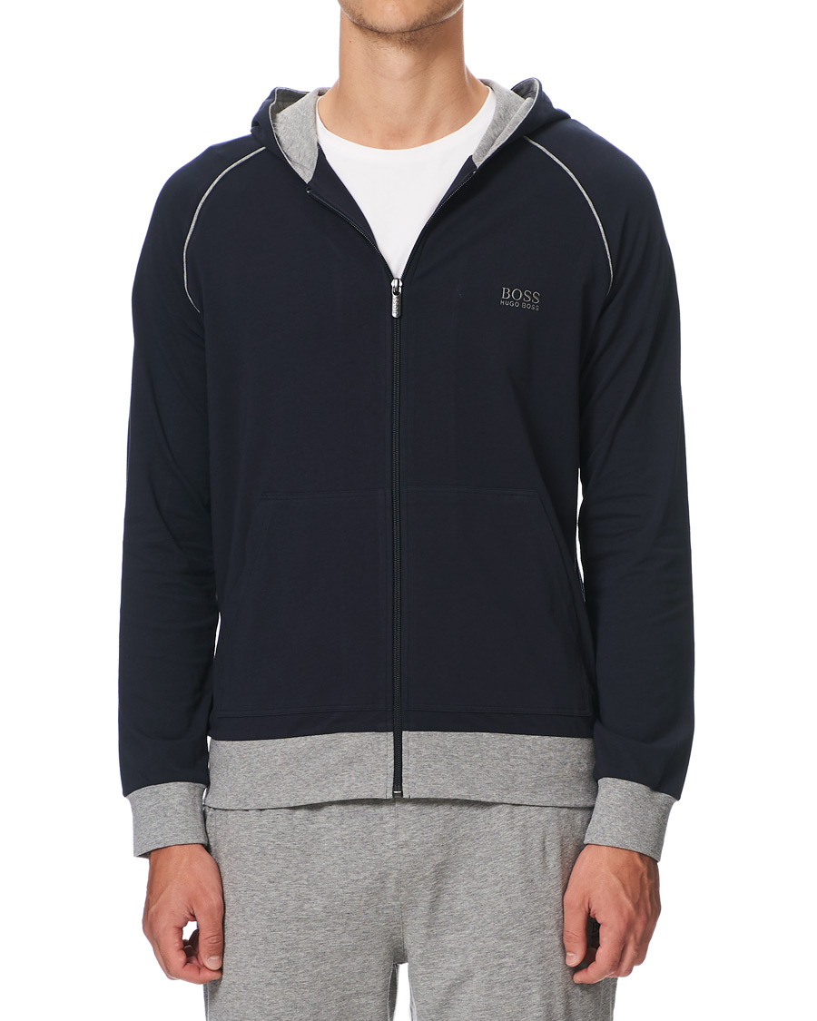 Herre | Gensere | BOSS BLACK | BOSS Mix & Match Full Zip Hoodie Dark Blue