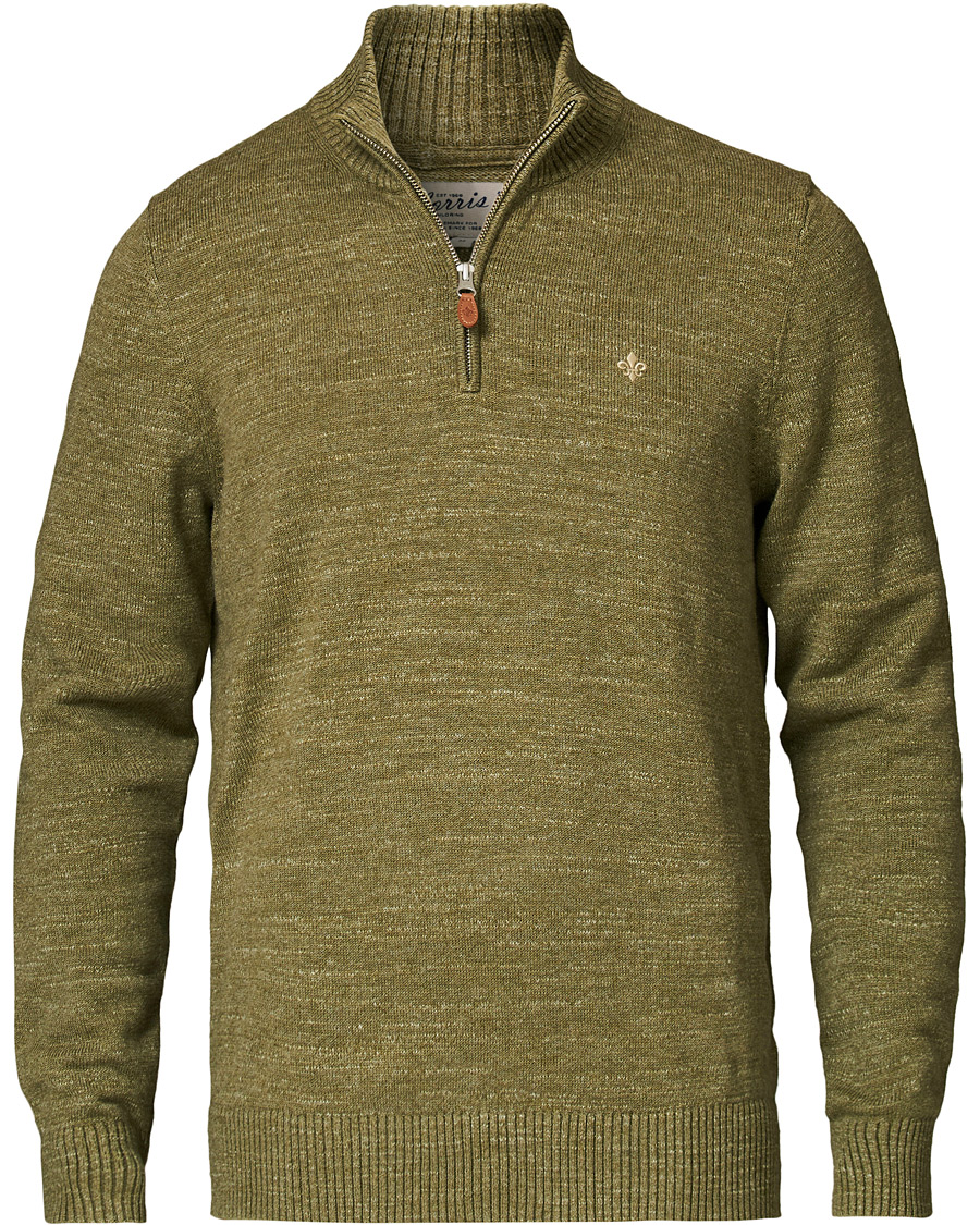 Herre | Gensere | Morris | Randall Cotton Half-Zip Sweater Olive