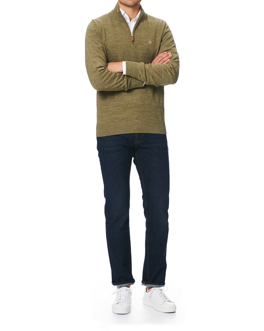 Herre | Gensere | Morris | Randall Cotton Half-Zip Sweater Olive