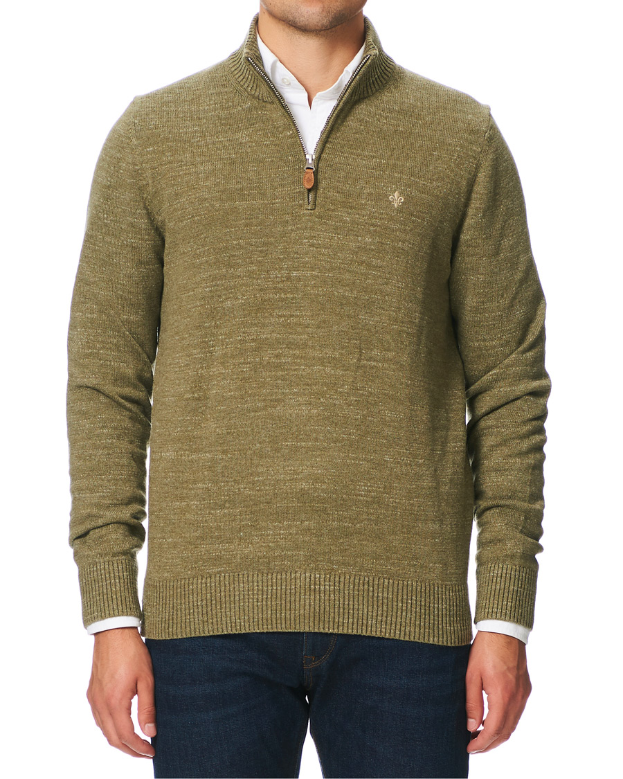 Herre | Gensere | Morris | Randall Cotton Half-Zip Sweater Olive