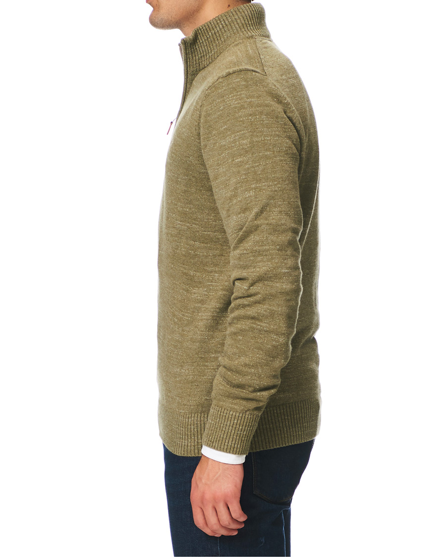 Herre | Gensere | Morris | Randall Cotton Half-Zip Sweater Olive