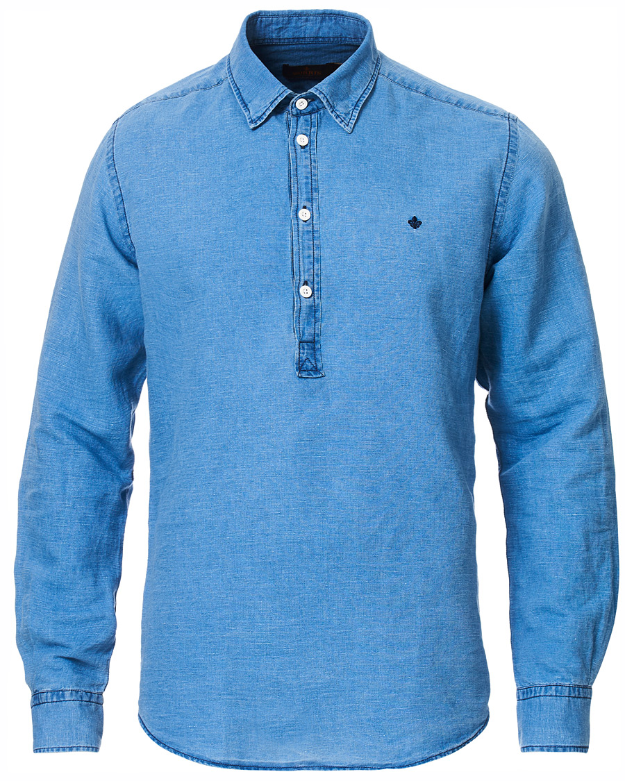 Herre | Skjorter | Morris | Harold Denim Button Under Popover Shirt Blue